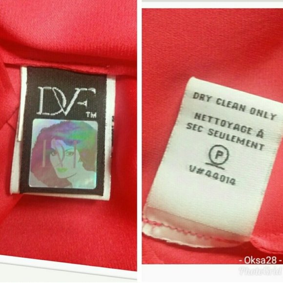 DVF DIANE VON FURSTENBERG coral silk dress - Picture 10 of 16